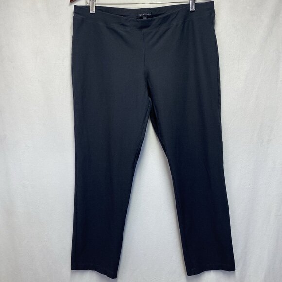 Eileen Fisher Elastic Waistband Pull On Slim Ankle Pants Women Large Dark Gray - Picture 10 of 10
